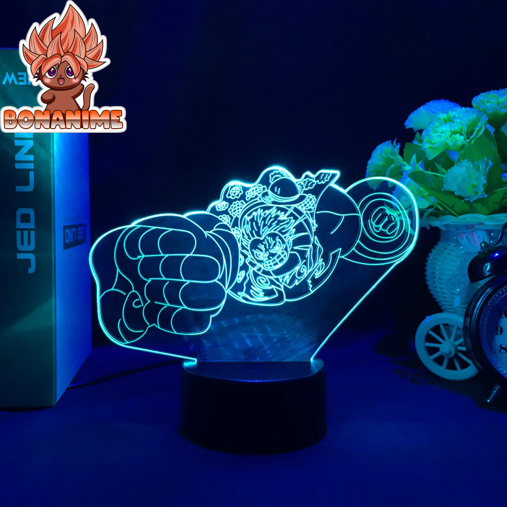 "One Piece Monkey D. Luffy Acrylic LED Nightlight Action Figure - Ideal Birthday Gift for Kids"