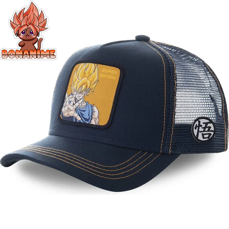 Dragon Ball Z Son Goku Embroidered Adjustable Trucker Cap - Summer Kame House Style Sun Visor