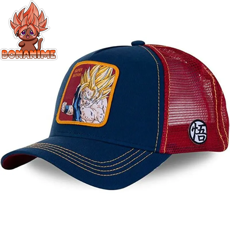 Dragon Ball Z Son Goku Embroidered Adjustable Trucker Cap - Summer Kame House Style Sun Visor