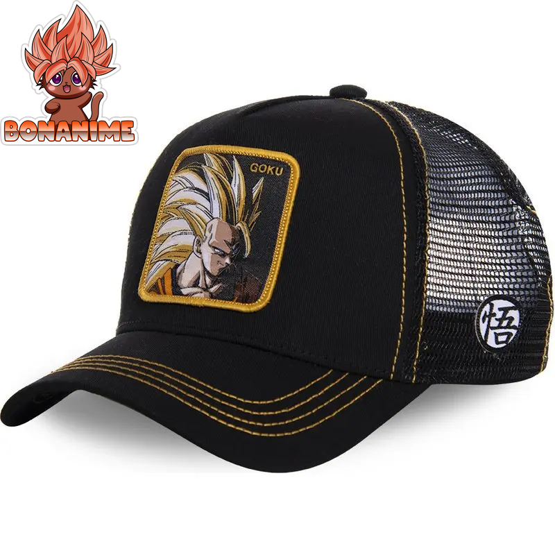 Dragon Ball Z Son Goku Embroidered Adjustable Trucker Cap - Summer Kame House Style Sun Visor