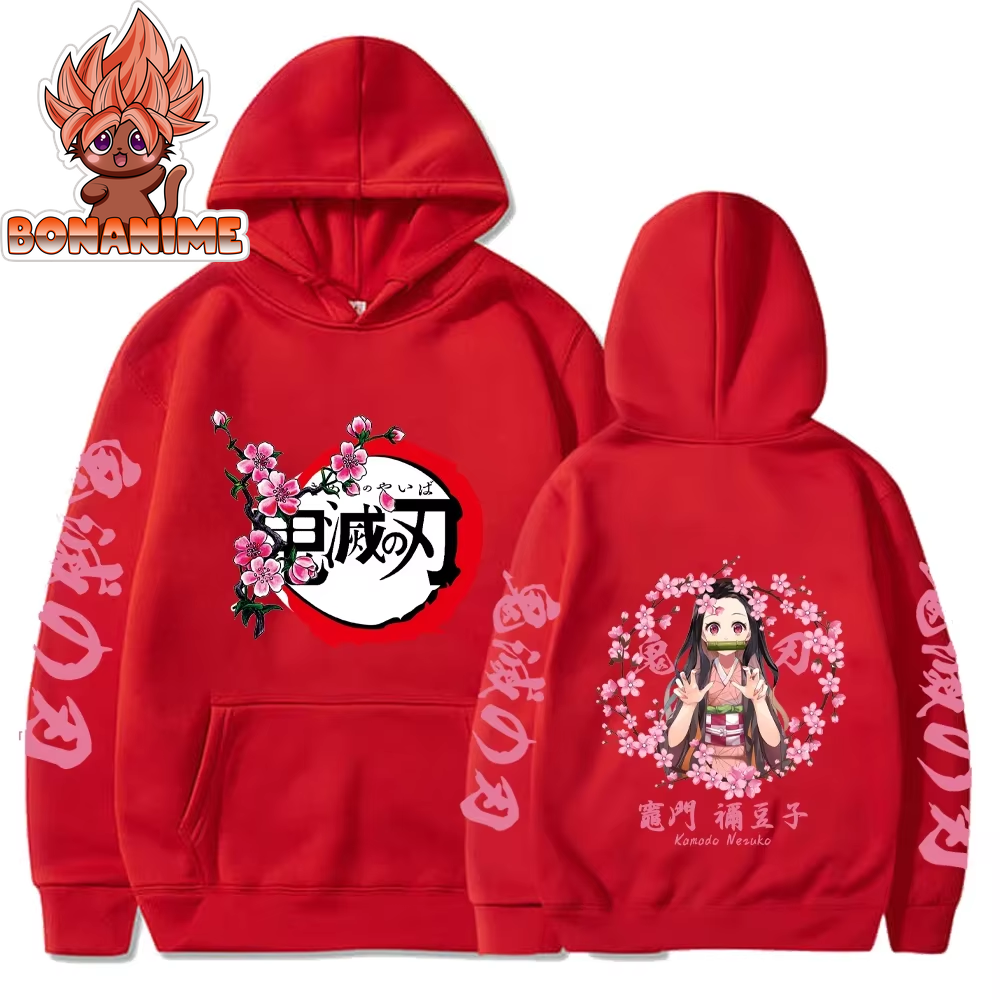 Kamado Nezuko Graphic Hoodie - Women's Casual Streetwear Pullover Sweatshirt