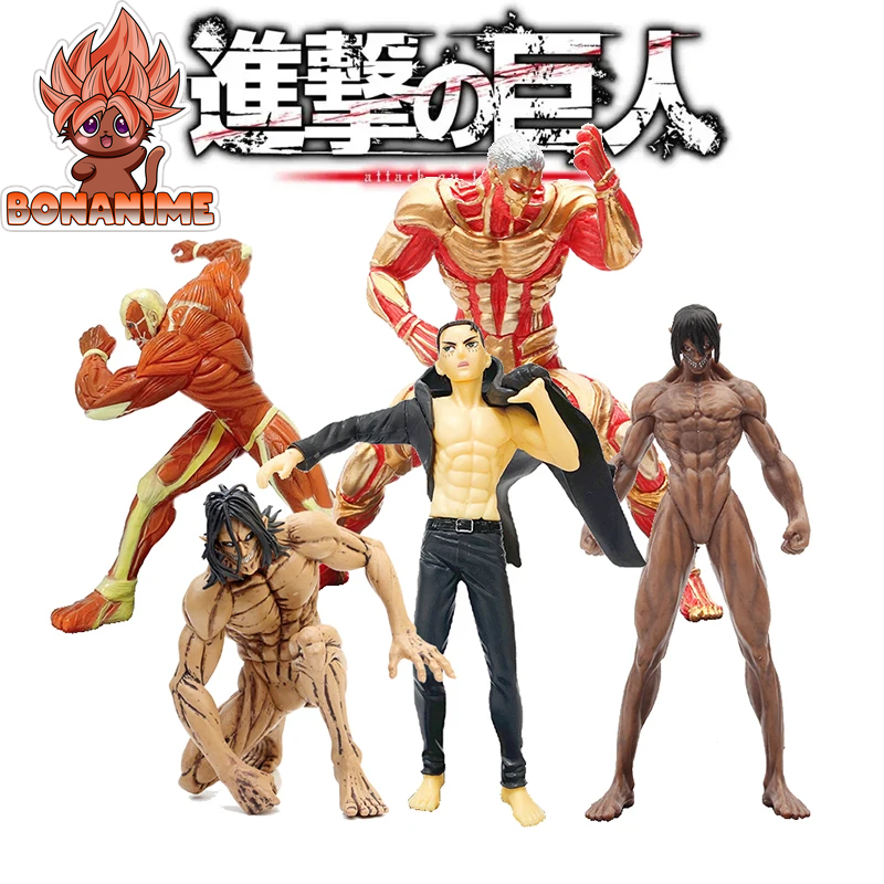 16cm PVC Action Figures Collection: Attack on Titan Beast, Colossal, Founding, and Armored Titan Models - Eren Figure