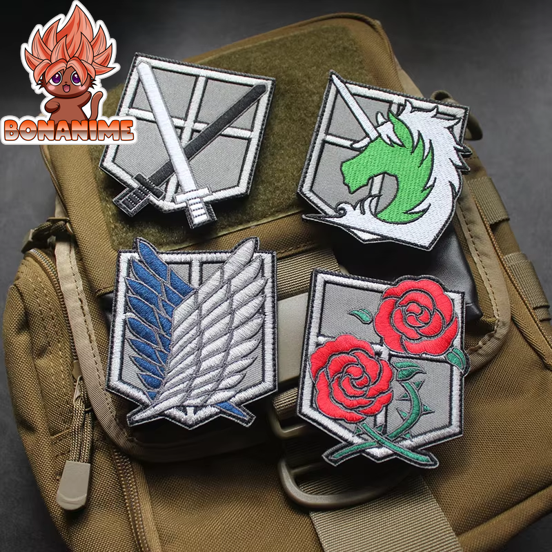 Embroidered Attack on Titan Wings of Liberty Armband Patch - PVC Rubber Tactical Backpack Badge - Anime Collectible Sticker