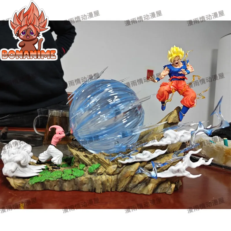 22cm Dragon Ball Z Majin Buu vs Son Goku Figurine - PVC Collectible Model for Children and Gifts