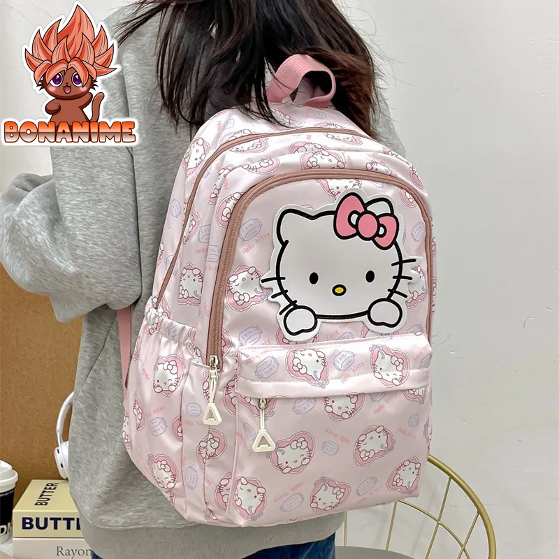 "Sanrio Large Capacity Backpack for Students - Kuromi, Cinnamoroll, and My Melody Designs for Girls"