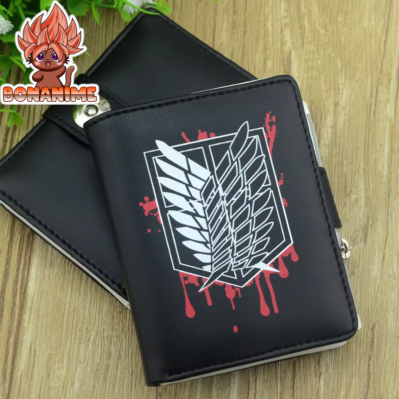 Anime Attack on Titan Bifold Wallet in PU Leather with Coin Pocket – Perfect Gift for Fans