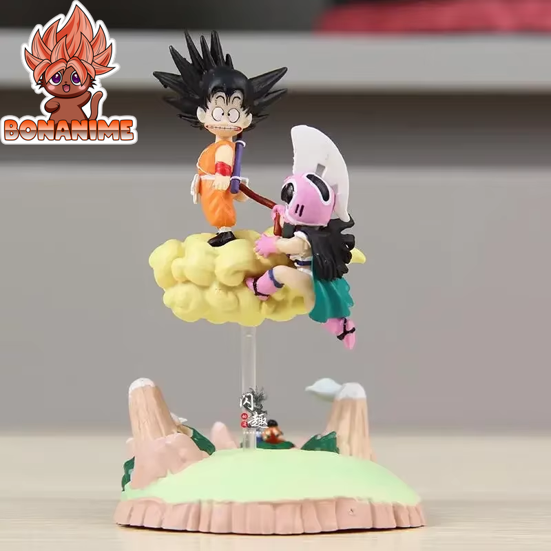 Dragon Ball Z Sun Goku and Chichi Anime Figure with Somersault Cloud Model - Collectible Action Figurine for Kids and Gifts