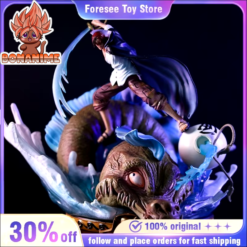 28cm Four Emperors Shanks ONE PIECE Animated Fighting Pose Statue - Large Collectible Model for Festivals and Gifts