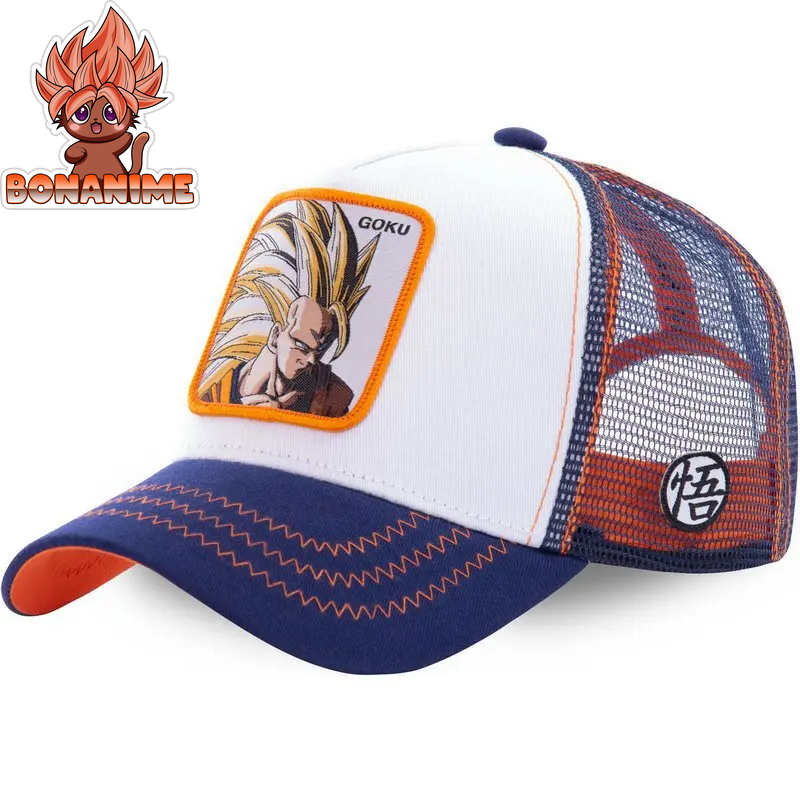 Dragon Ball Z Son Goku Embroidered Adjustable Trucker Cap - Summer Kame House Style Sun Visor