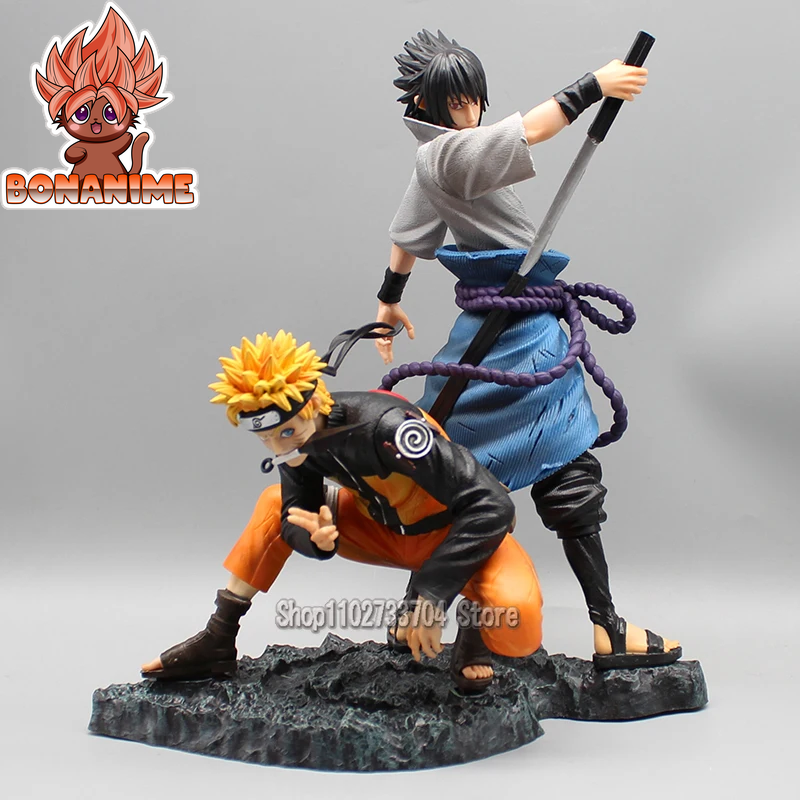 Uzumaki Naruto and Uchiha Sasuke GK Action Figures - PVC Model Collection for Anime Enthusiasts and Collectors, Ideal Birthday Gift