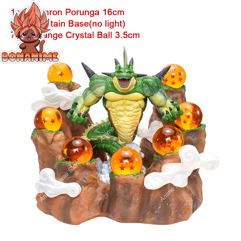 Dragon Ball Z Shenlong LED Action Figures Night Lights with Porunga Crystal Balls and Mountain Base Decoration for Kids