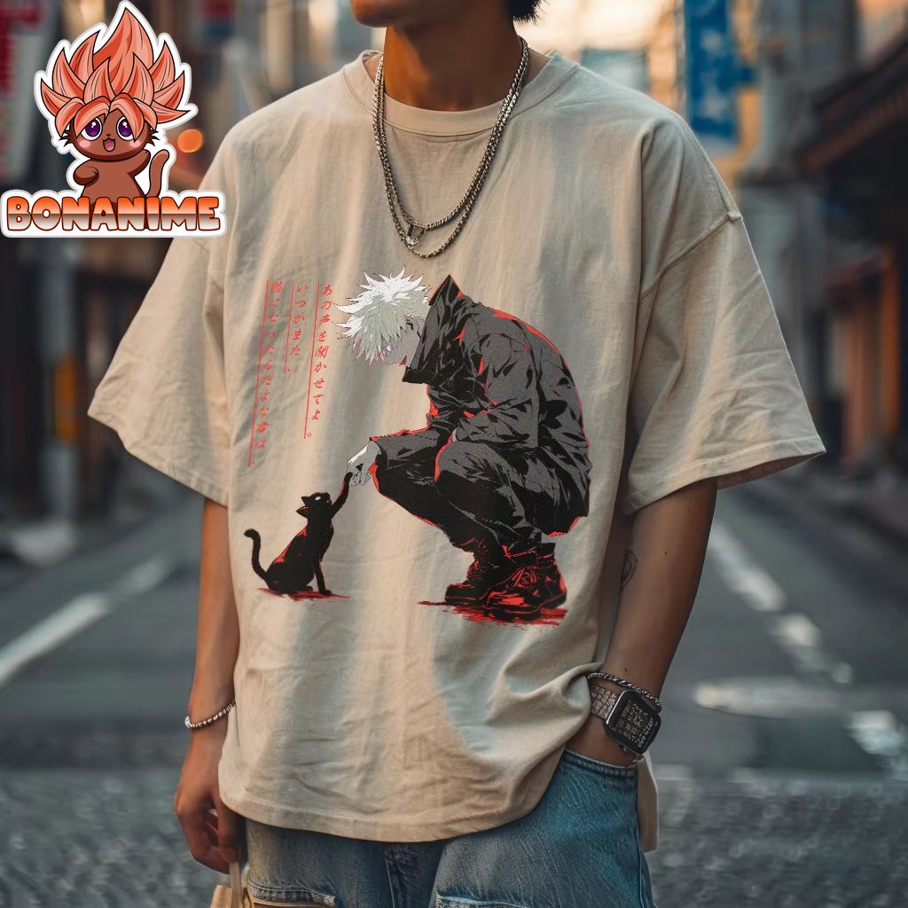 Unisex Oversized Vintage Washed T-Shirt Featuring Toji Fushiguro, Satoru Gojo​​​​​​​, Ryomen Sukuna​​​​​​​ & Suguru Geto from Jujutsu Kaisen - Y2K Streetwear Style